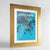 Framed Hong Kong Map Art Print 24x36" Gold frame Point Two Design Group