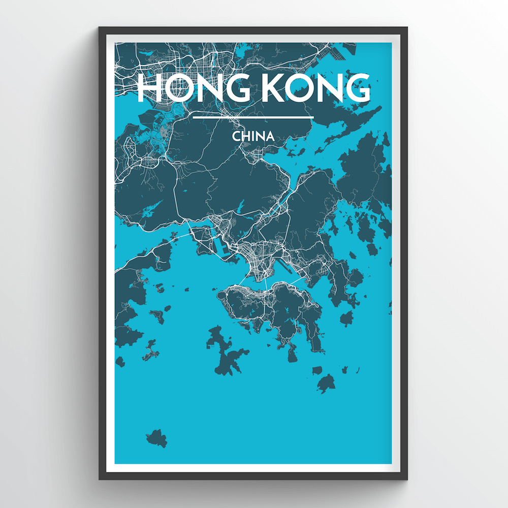 Hong Kong City Map Art Print - Point Two Design