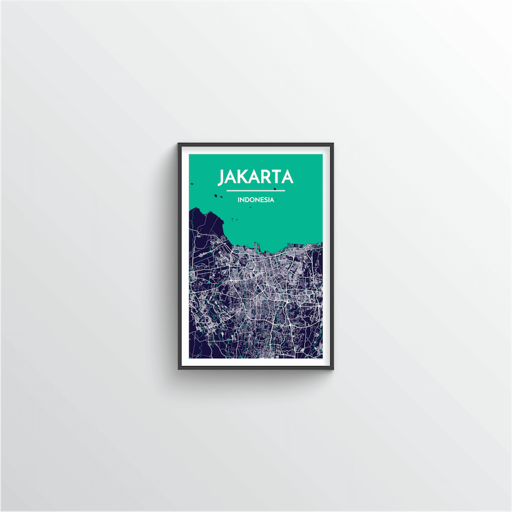 Jakarta Map Art Print