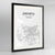 Framed Jakarta Map Art Print 24x36" Contemporary Black frame Point Two Design Group
