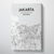 Jakarta City Map Canvas Wrap - Point Two Design - Black & White Print