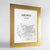 Framed Jakarta Map Art Print 24x36" Gold frame Point Two Design Group