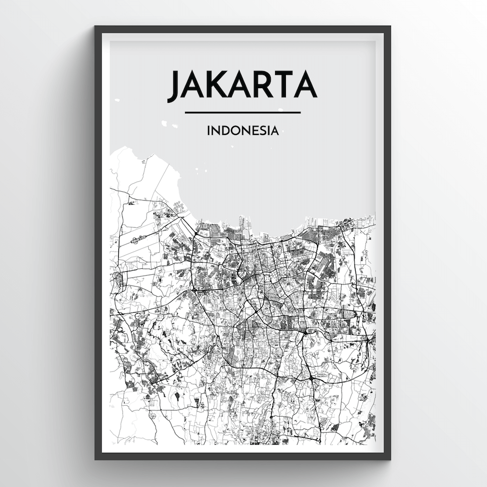 Jakarta Map Art Print