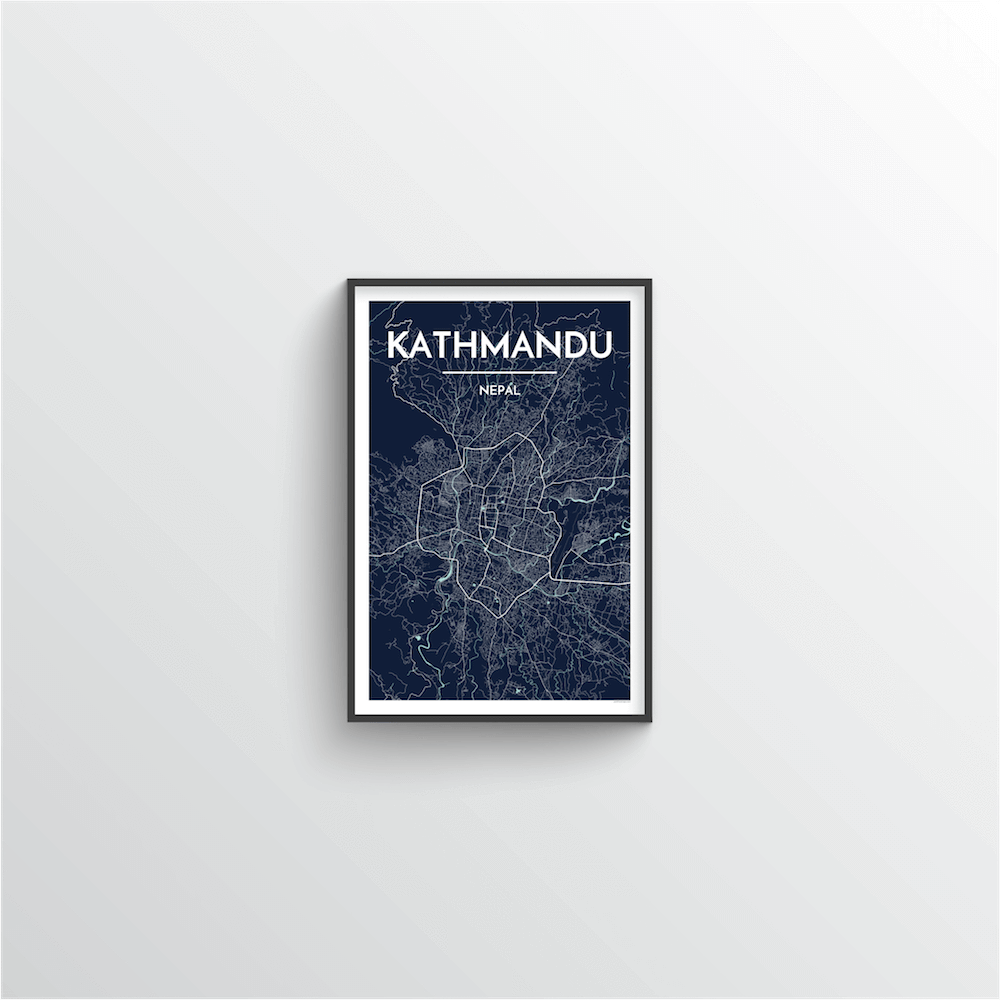 Kathmandu Map Art Print