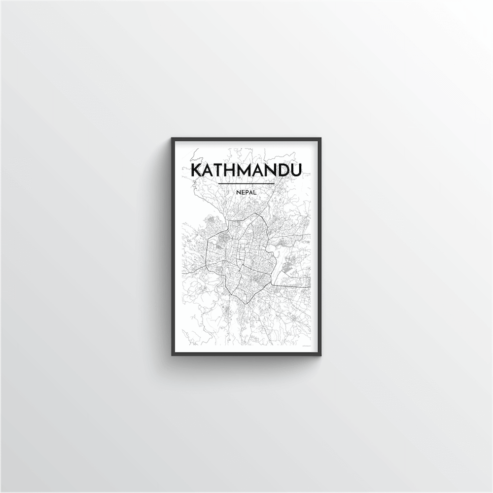 Kathmandu Map Art Print