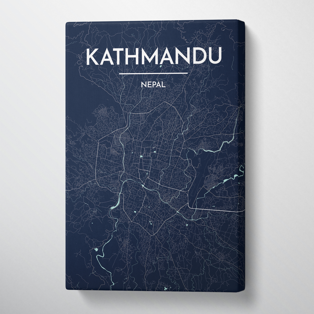 Kathmandu City Map Canvas Wrap - Point Two Design