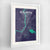 Framed Kolkata Map Art Print 24x36" Contemporary White frame Point Two Design Group