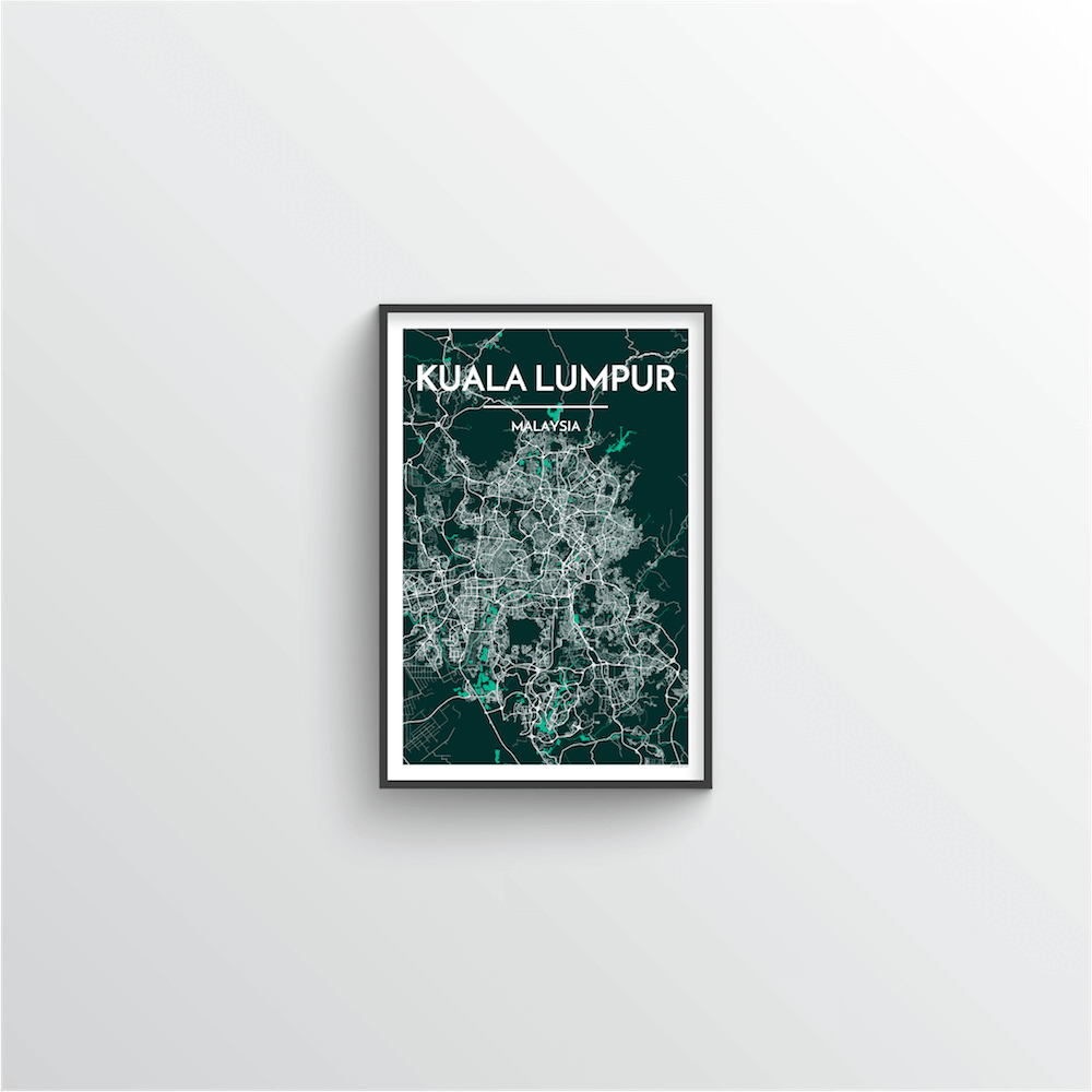 Kuala Lumpur Map Art Print