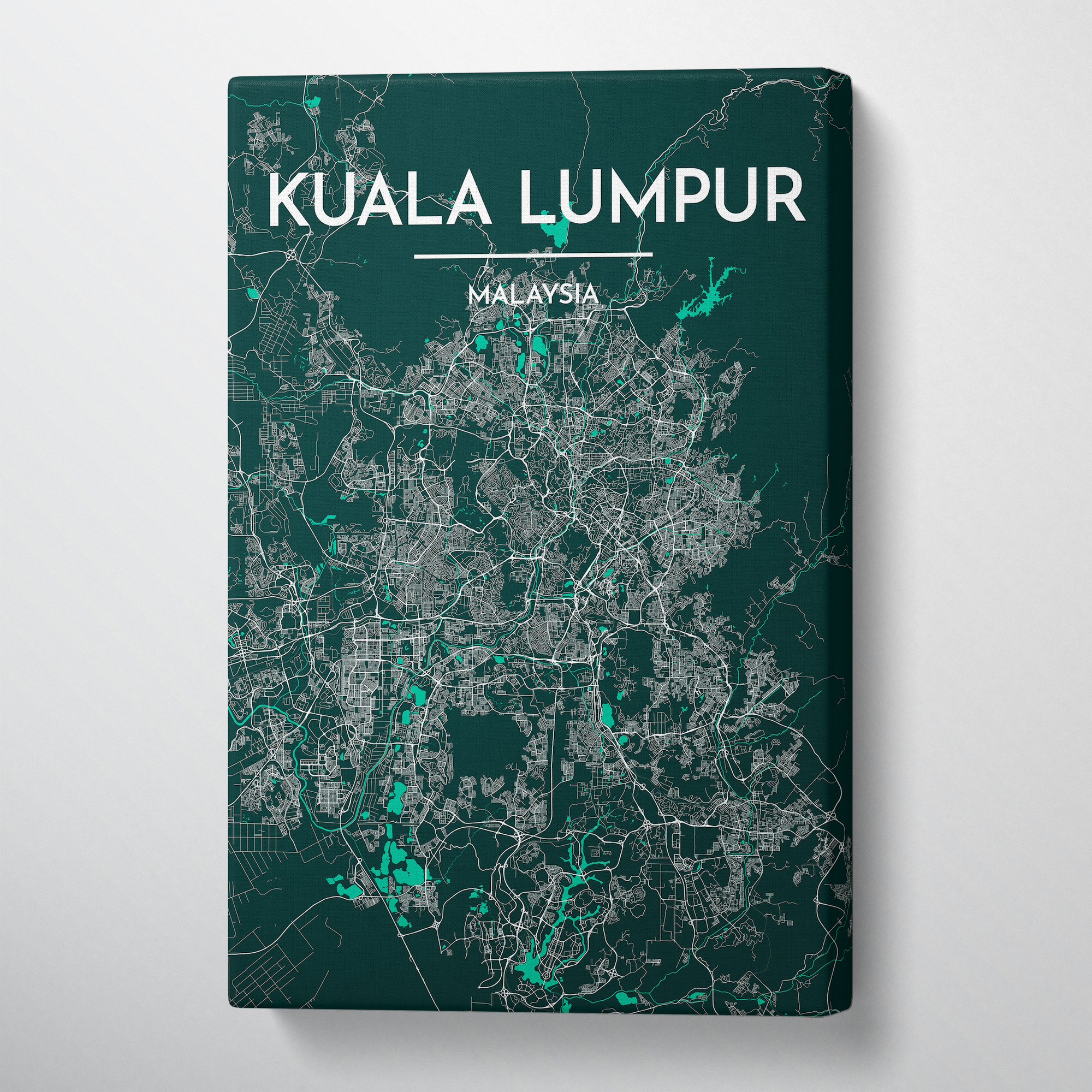 Kuala Lumpur City Map Canvas Wrap - Point Two Design