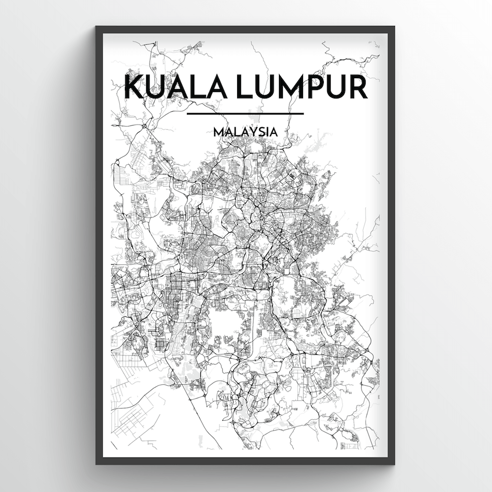 Kuala Lumpur Map Art Print