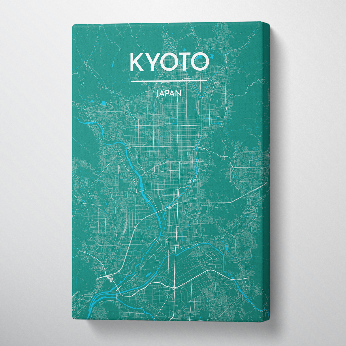 Kyoto City Map Canvas Wrap - Point Two Design