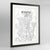 Framed Kyoto Map Art Print 24x36" Contemporary Black frame Point Two Design Group