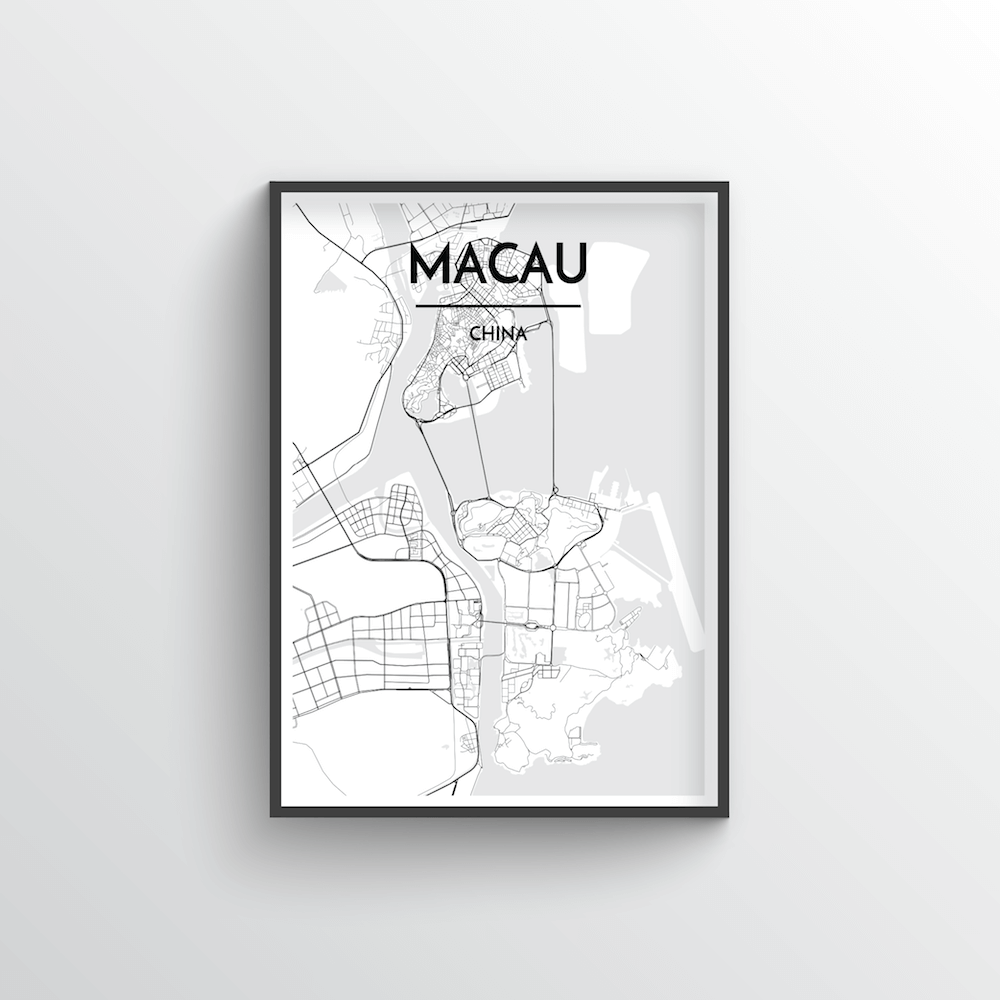Macau City Map Art Print - Point Two Design