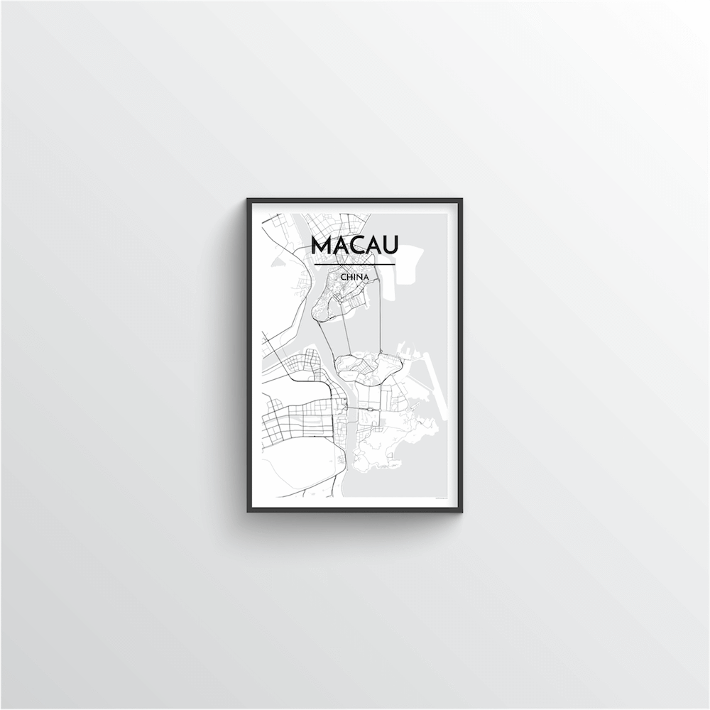 Macau Map Art Print