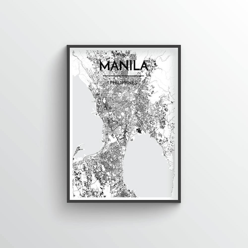 Manila City Map Art Print - Point Two Design