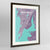 Framed Mumbai Map Art Print 24x36" Contemporary Walnut frame Point Two Design Group