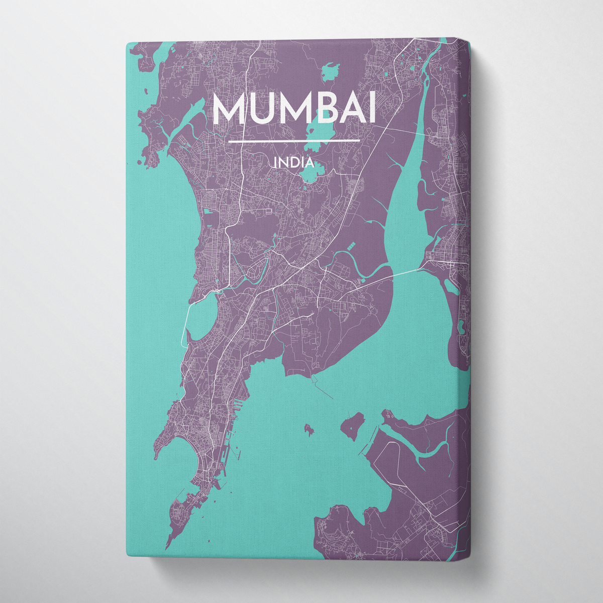 Mumbai City Map Canvas Wrap - Point Two Design