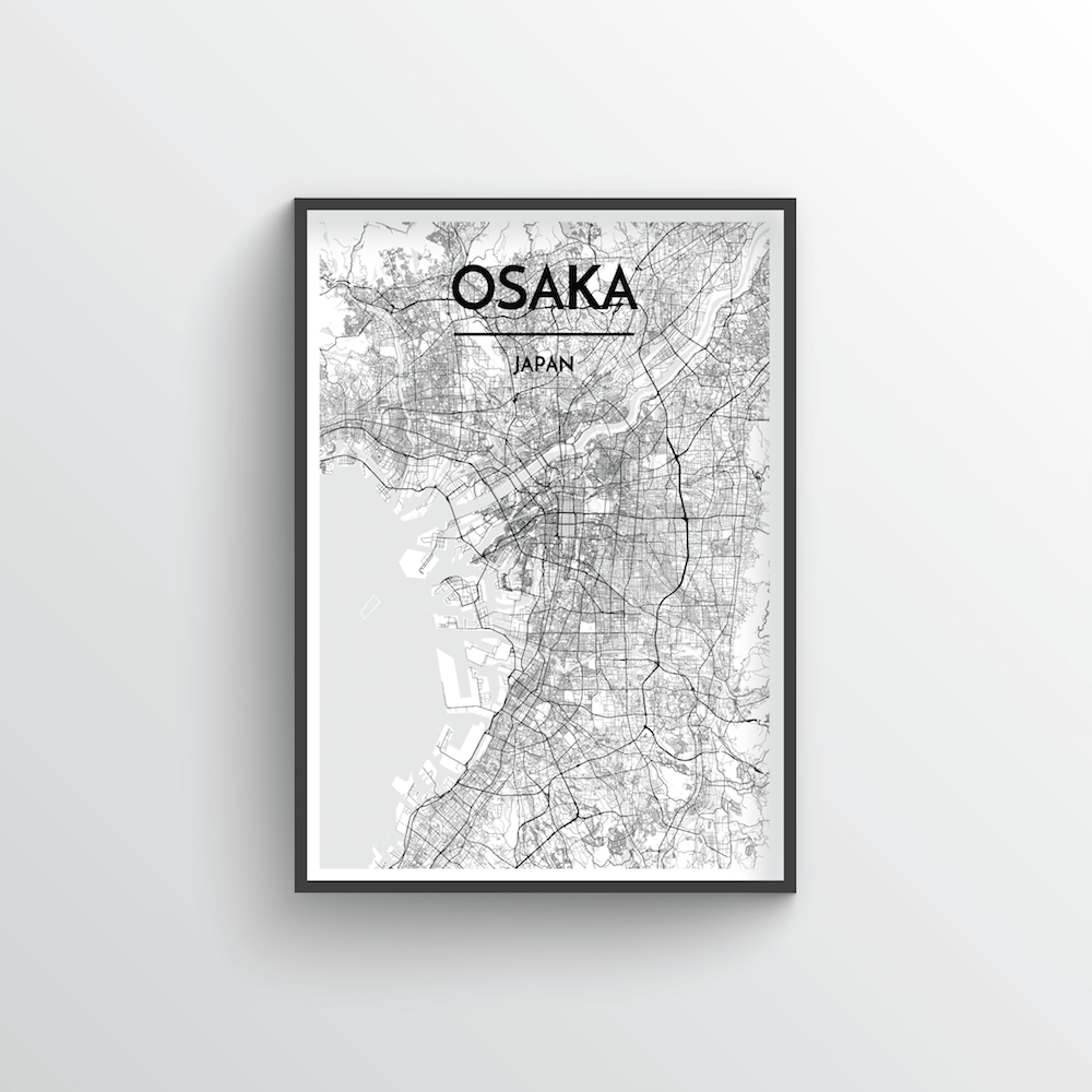 Osaka City Map Art Print - Point Two Design