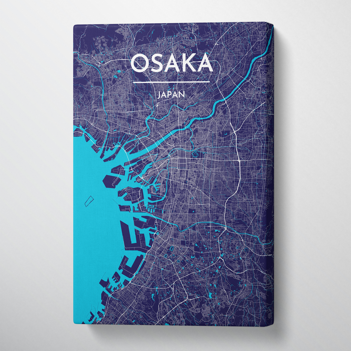 Osaka City Map Canvas Wrap - Point Two Design