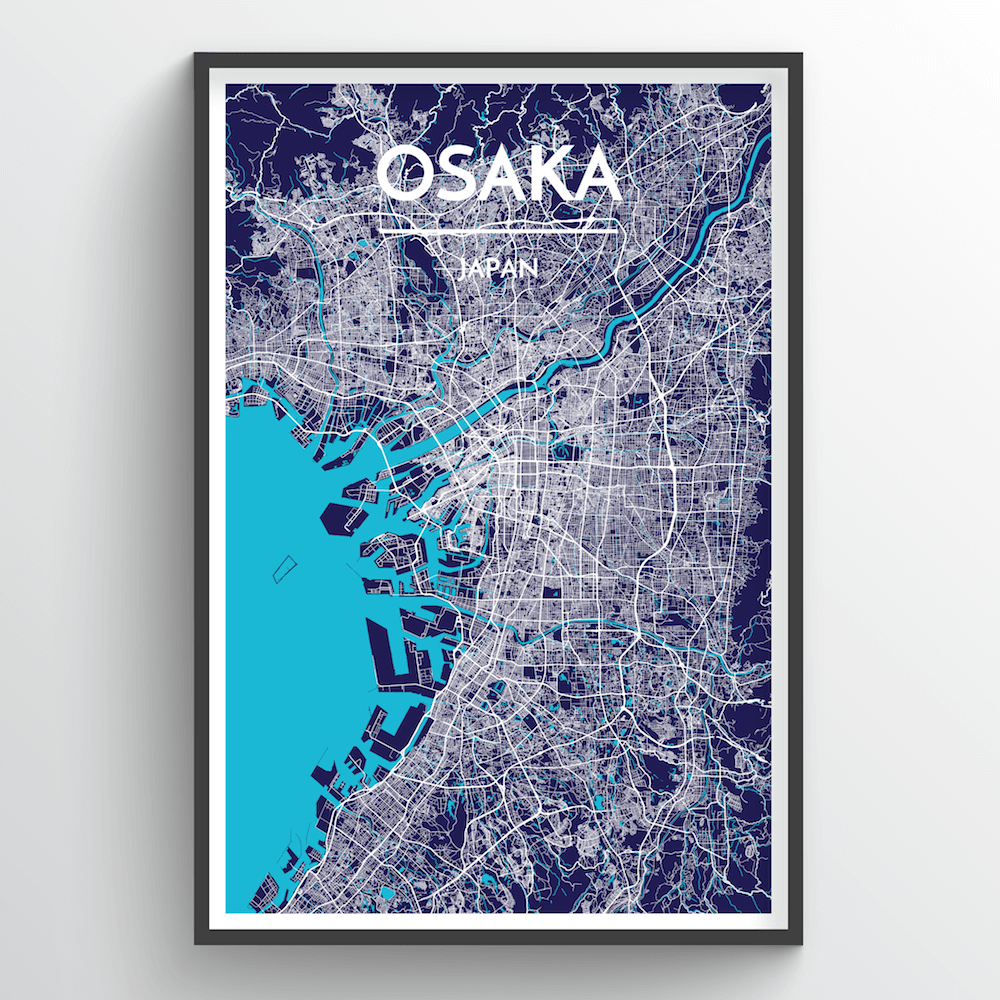 Osaka City Map Art Print - Point Two Design