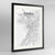 Framed Osaka Map Art Print 24x36" Contemporary Black frame Point Two Design Group