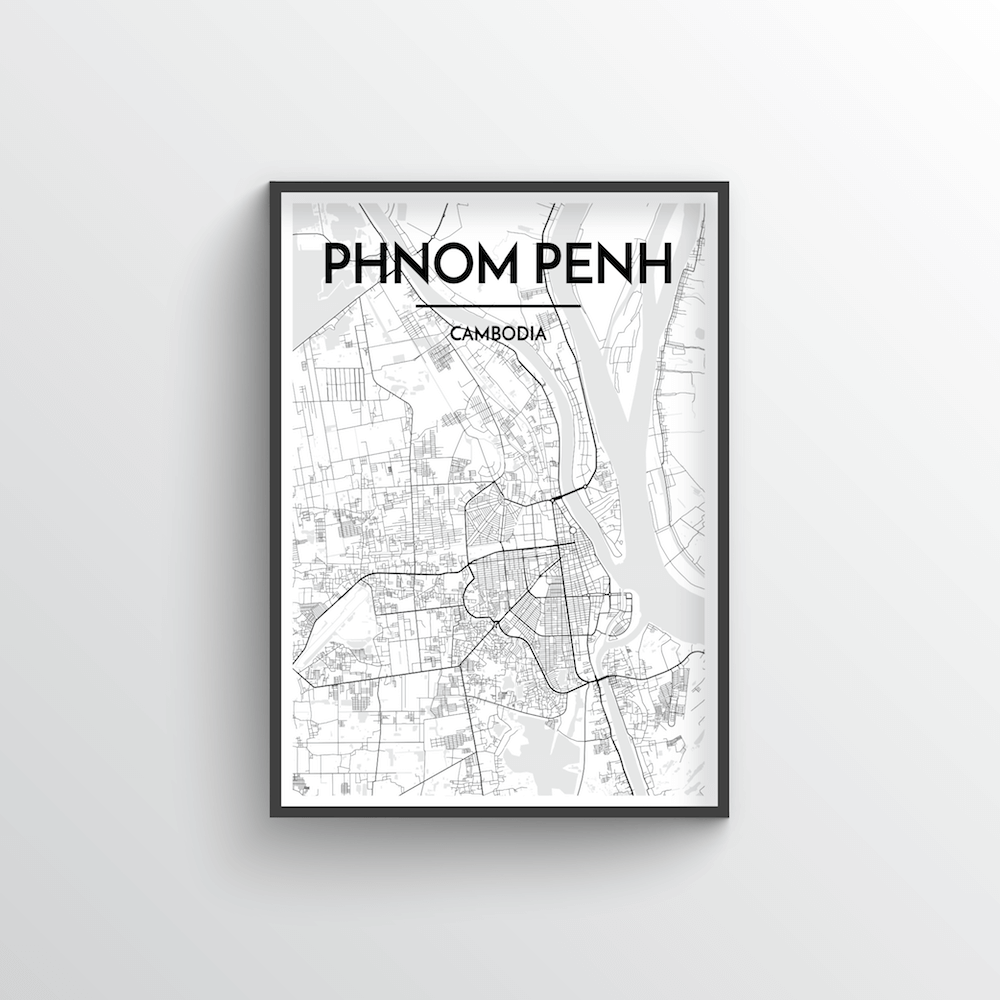 Phnom Penh Map Art Print