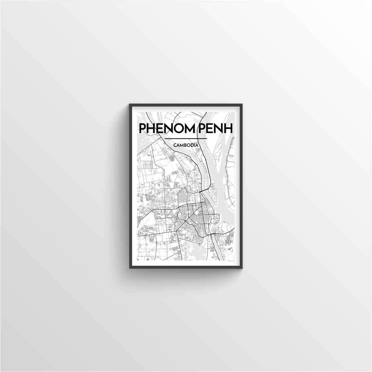 Phnom Penh Map Art Print
