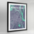 Framed Phenom Penh City Map Art Print - Point Two Design