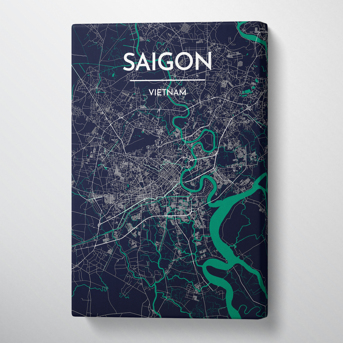 Saigon City Map Canvas Wrap - Point Two Design