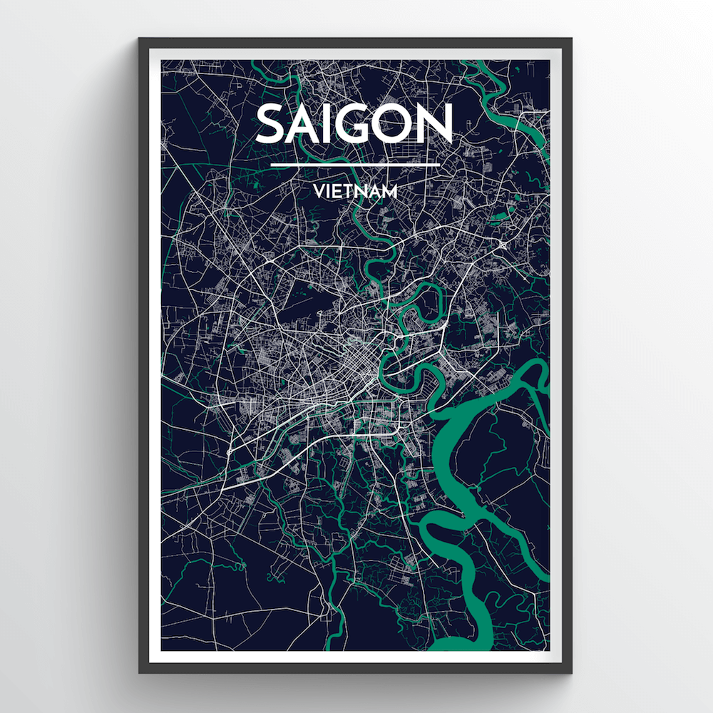 Saigon City Map Art Print - Point Two Design