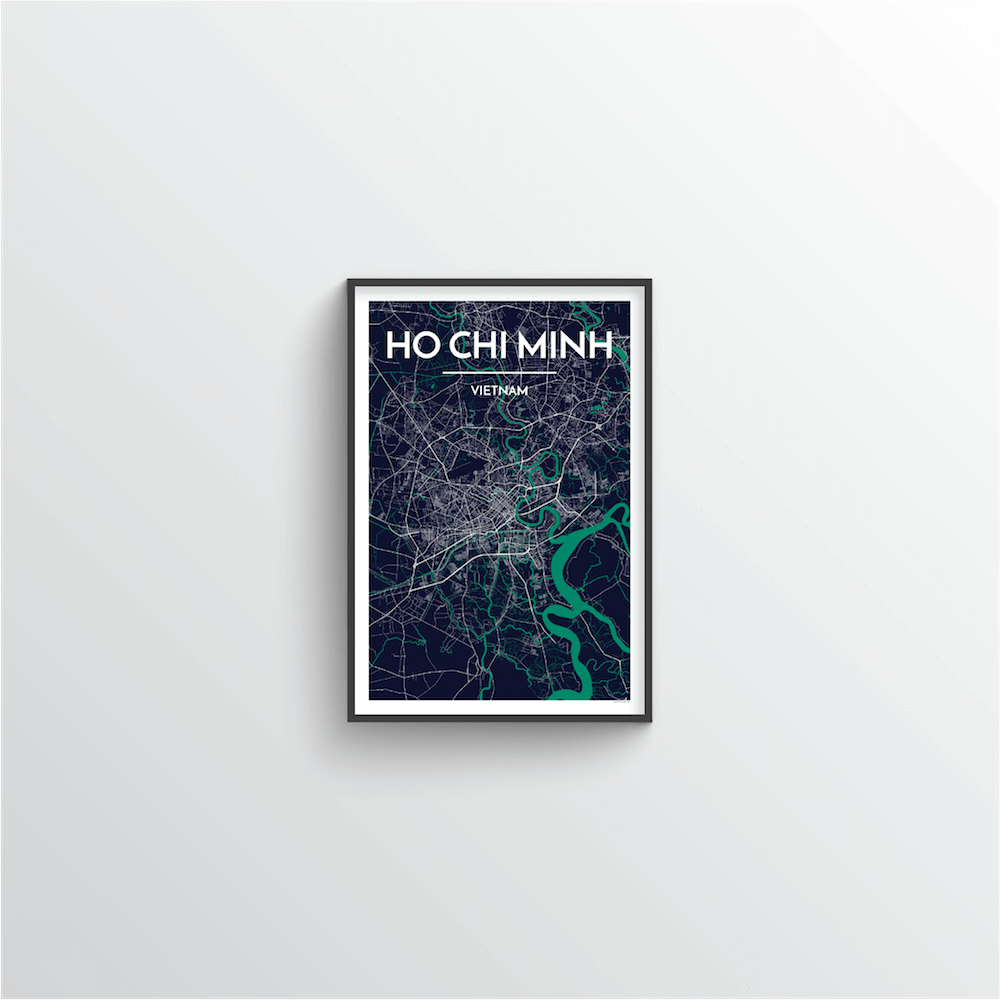 Ho Chi Minh Map Art Print