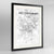 Framed Ho Chi Minh Map Art Print 24x36" Contemporary Black frame Point Two Design Group
