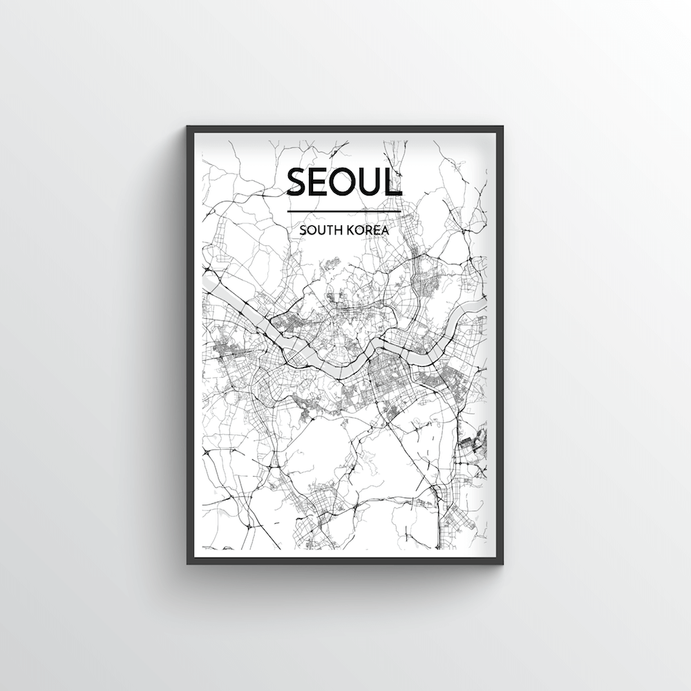 Seoul City Map Art Print - Point Two Design