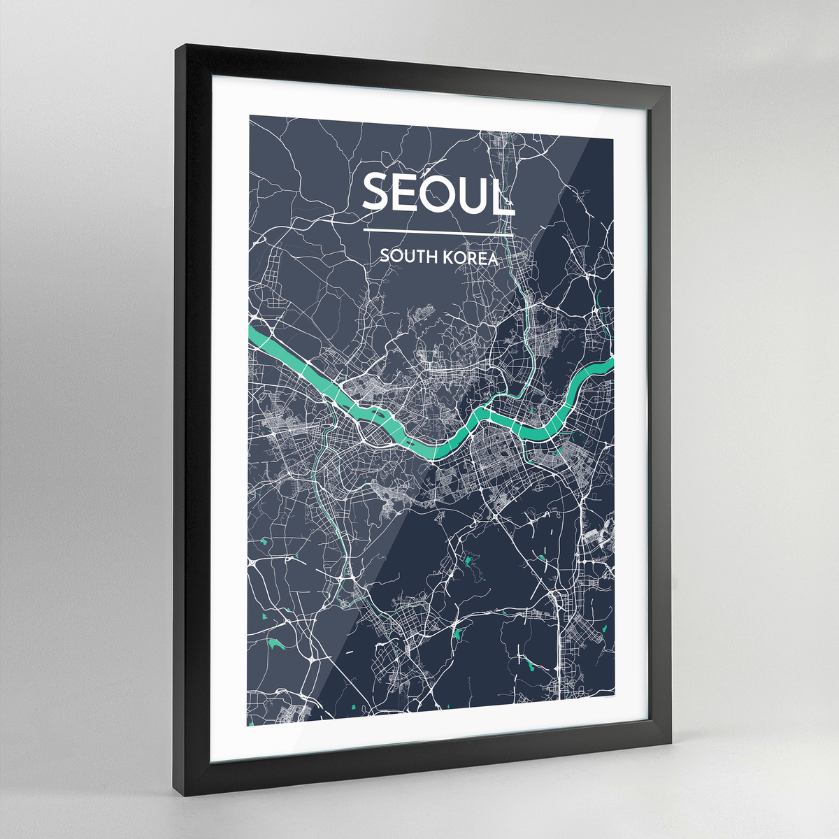 Framed Seoul City Map Art Print - Point Two Design