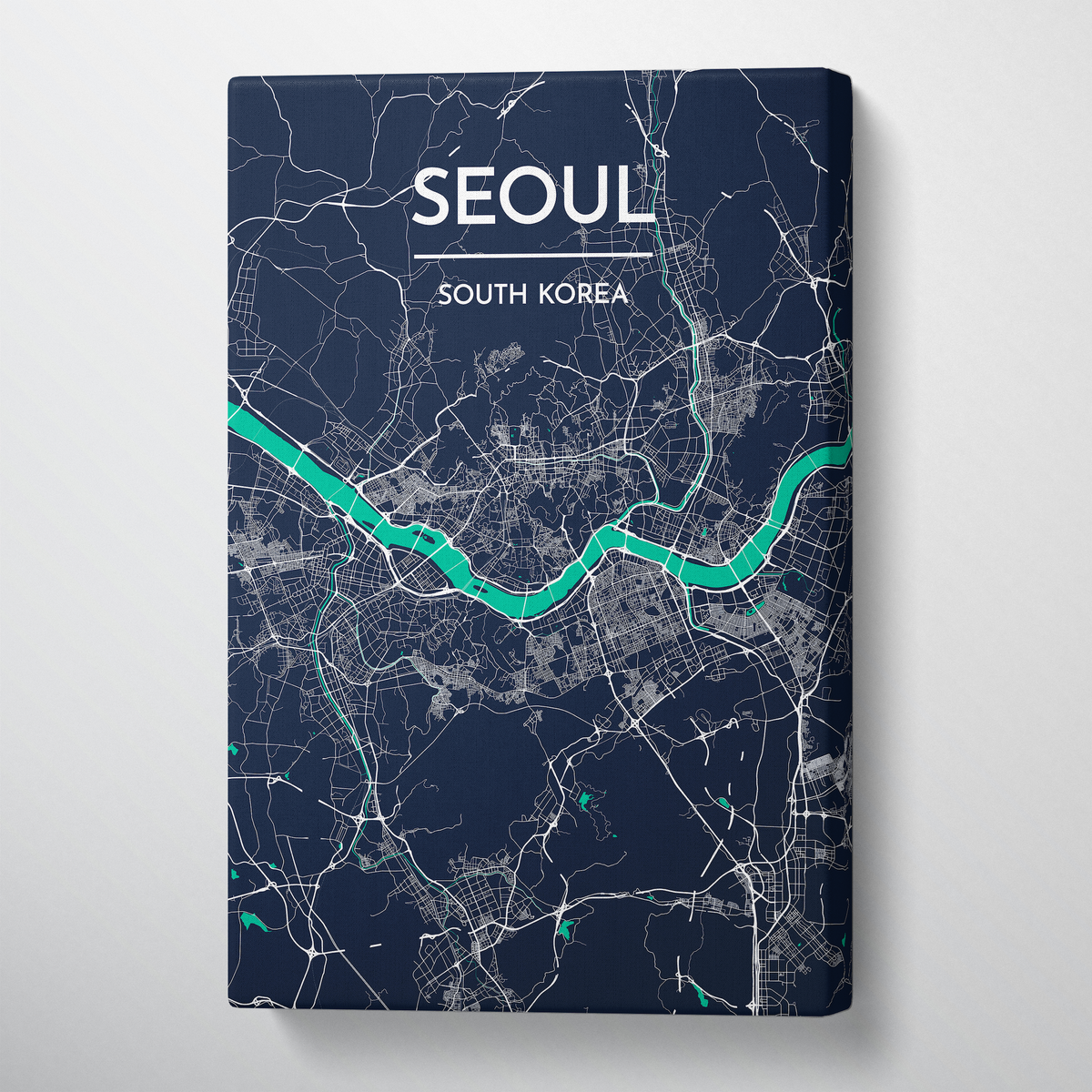 Seoul City Map Canvas Wrap - Point Two Design