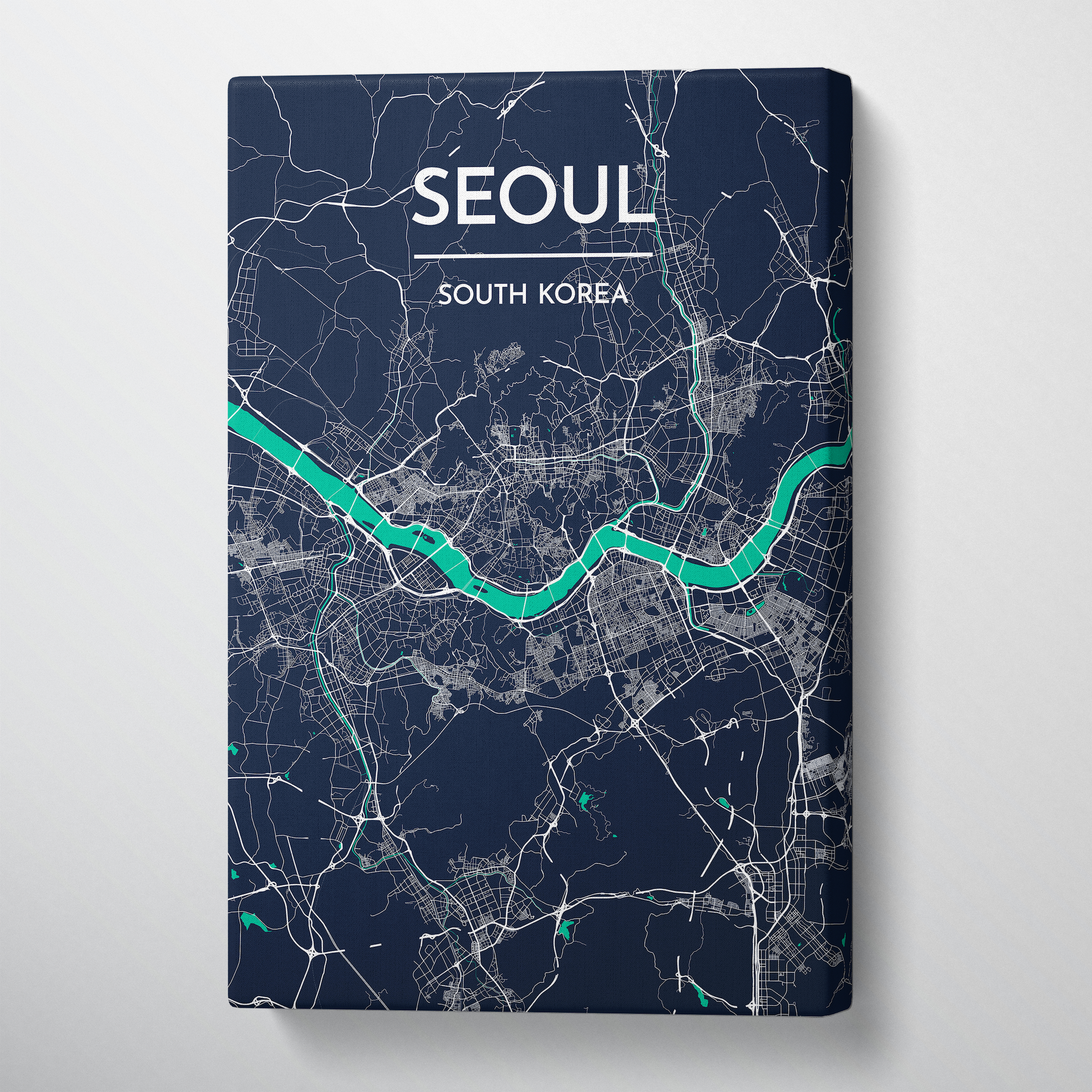 Seoul City Map Canvas Wrap - Point Two Design