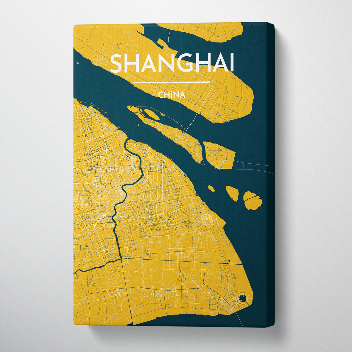 Shanghai City Map Canvas Wrap - Point Two Design