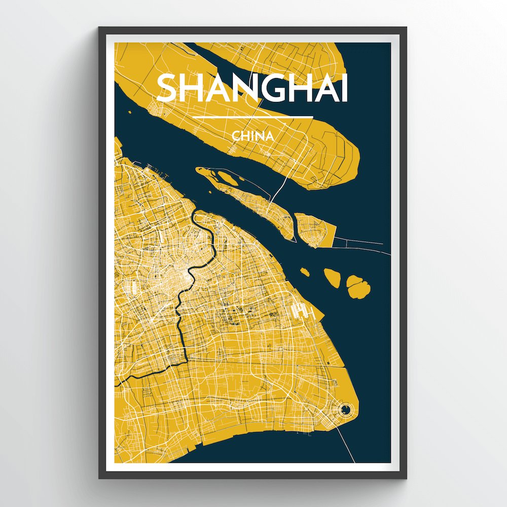 Shanghai City Map Art Print - Point Two Design