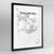 Framed Singapore Map Art Print 24x36" Contemporary Black frame Point Two Design Group
