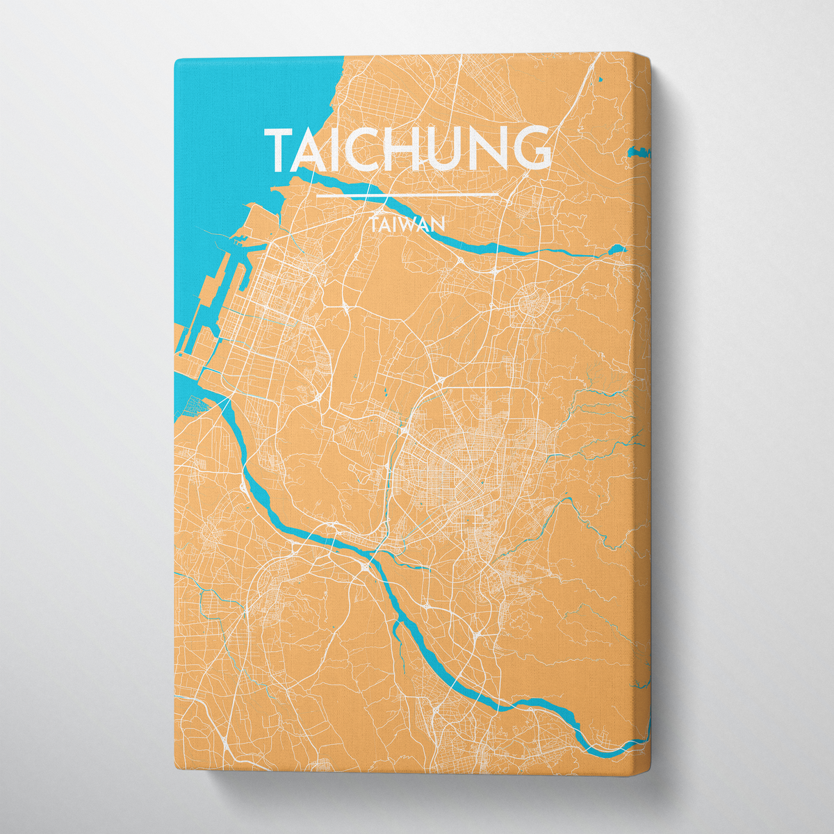 Taichung City Map Canvas Wrap - Point Two Design
