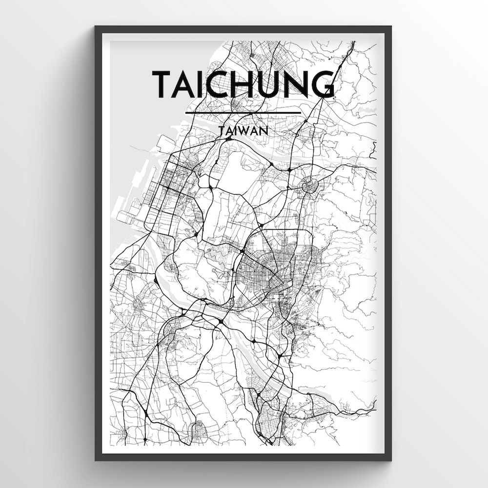 Taichung Map Art Print