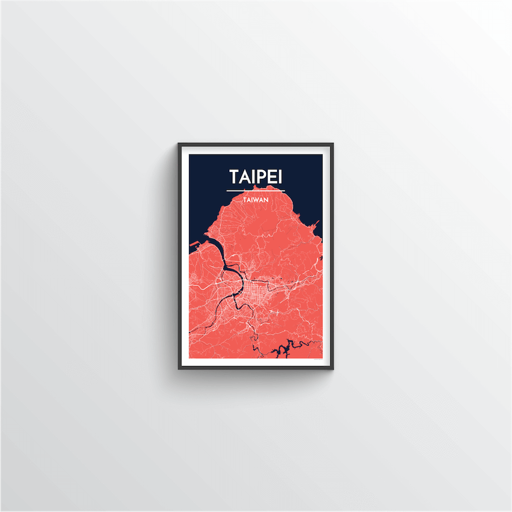 Taipei Map Art Print - Point Two Design