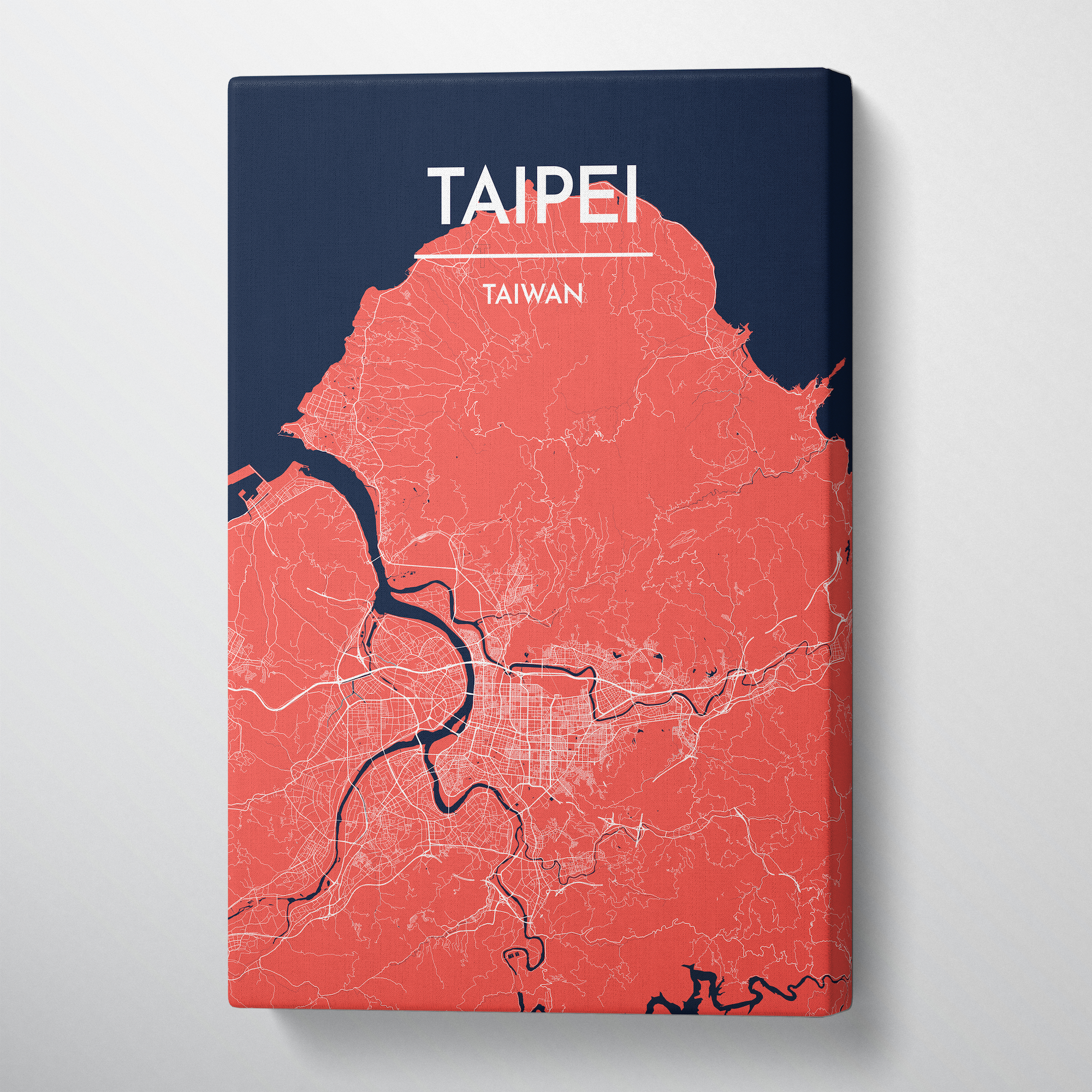 Taipei City Map Canvas Wrap - Point Two Design