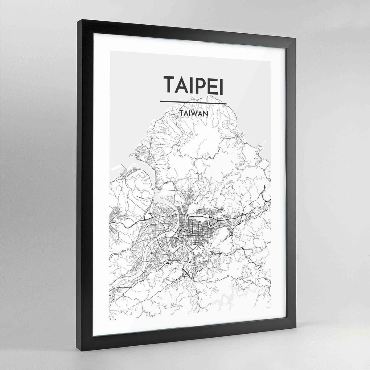Taipei Map Art Print - Framed