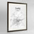 Framed Taipei Map Art Print 24x36" Contemporary Walnut frame Point Two Design Group