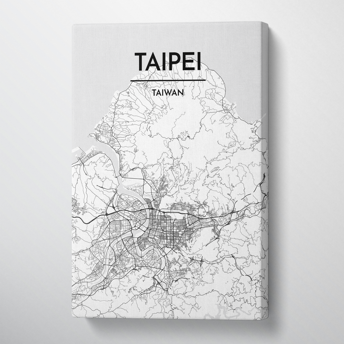 Taipei Map Art - Canvas Wrap