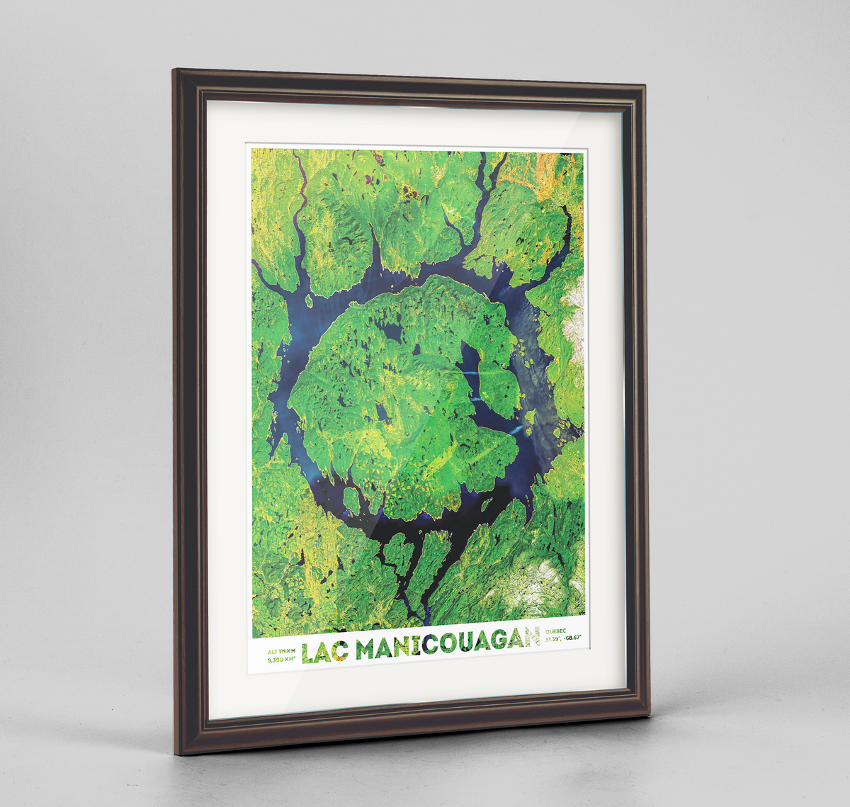 Lac Manicouagan Earth Photography Art Print - Framed