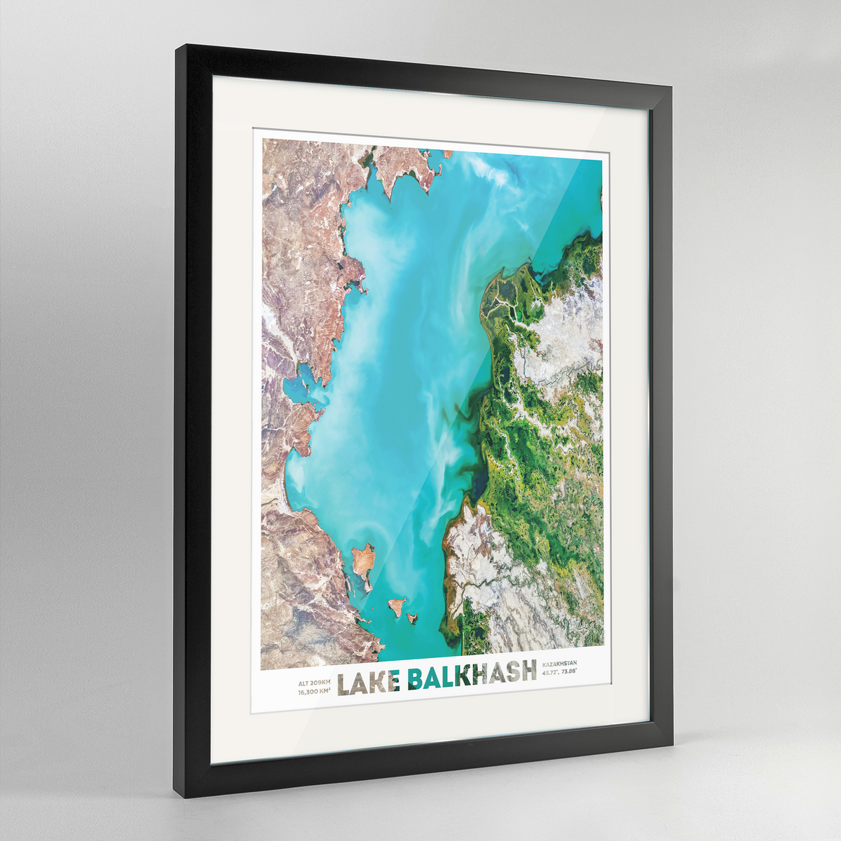 Lake Balkhash Earth Photography Art Print - Framed