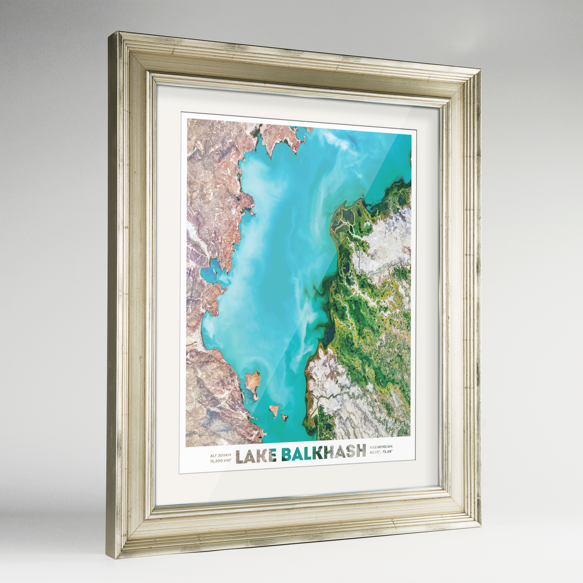 Lake Balkhash Earth Photography Art Print - Framed