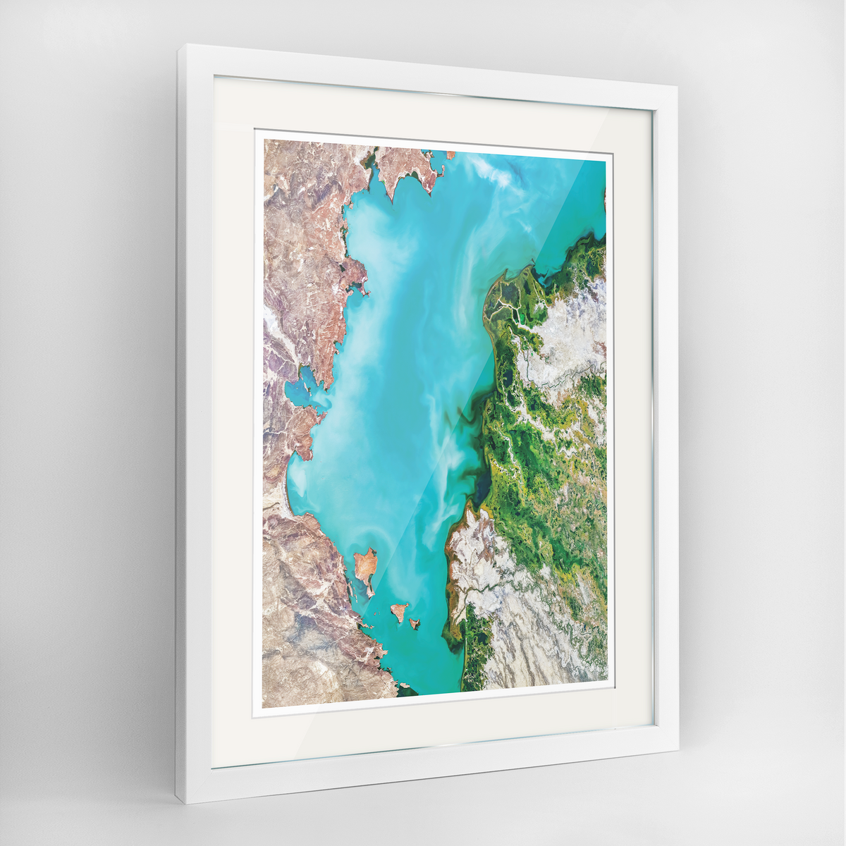 Lake Balkhash Earth Photography Art Print - Framed